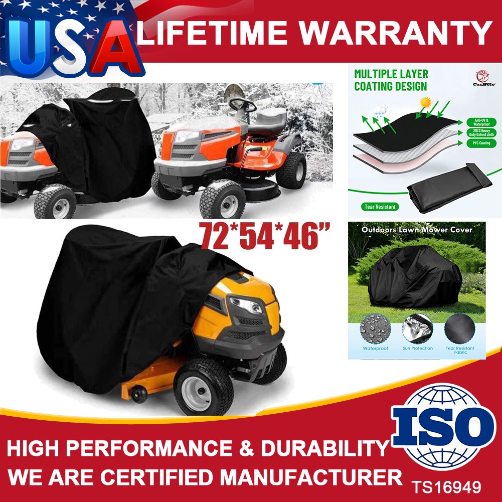 Heavy Duty Waterproof Riding Lawn Mower Cover Tractor UV Protection Garden Yard