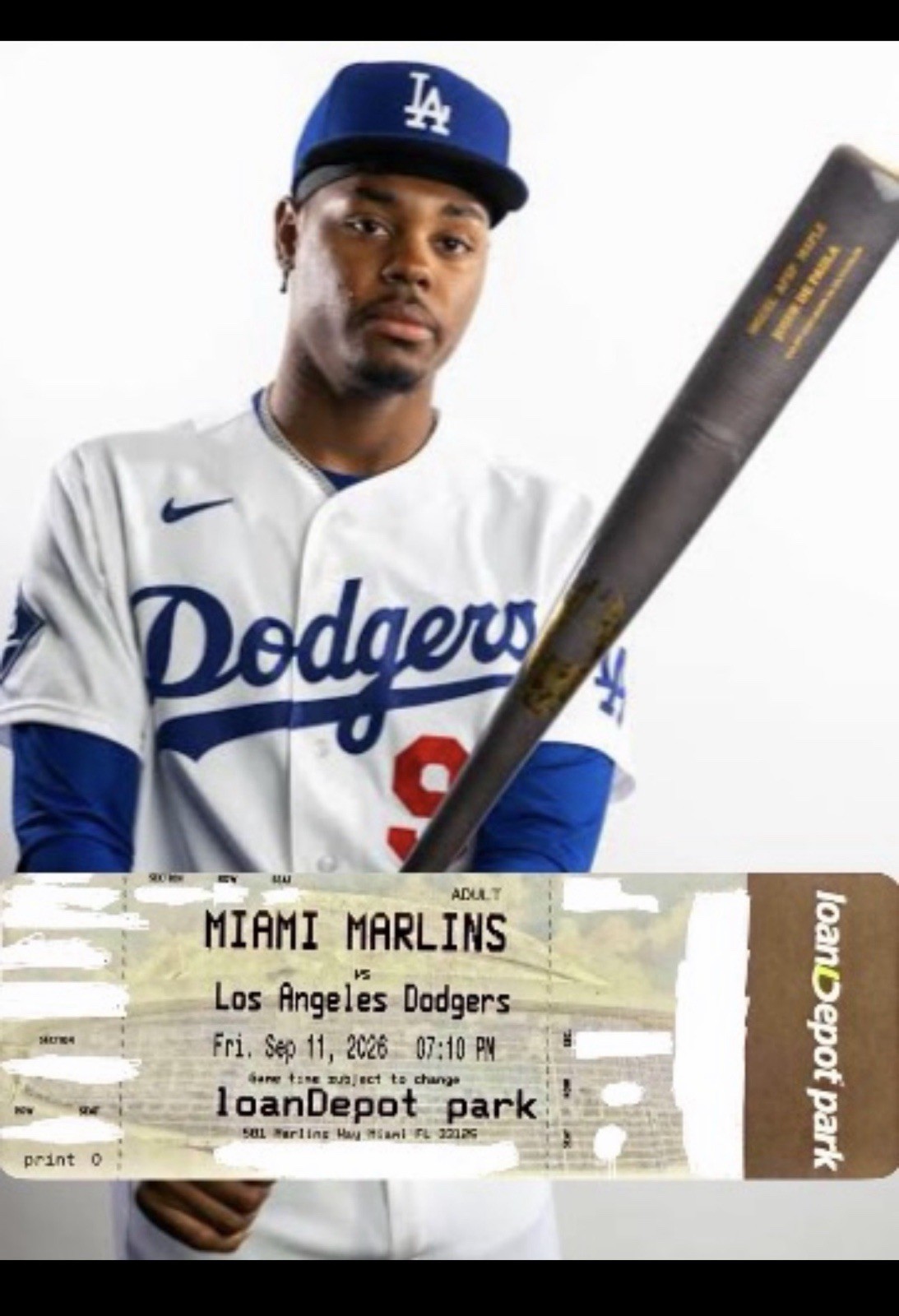 2026 JOSUE DE PAULA MLB DEBUT FULL TICKET 9/11/26 DODGERS #1 PROSPECT RARE💎MINT