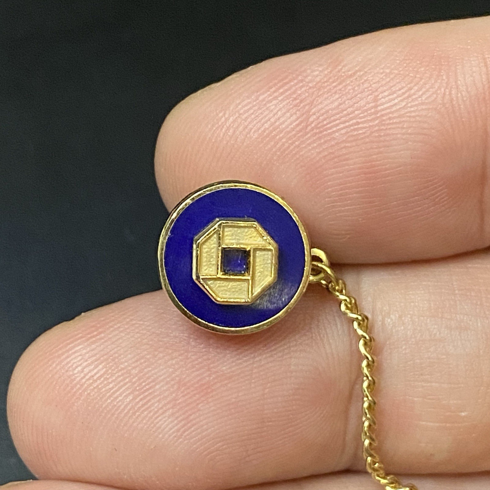 VTG Chase Bank Corporate Logo Employee Hat Lapel Pin Tie Tack VTG Chase Bank Corporate Logo Employee Hat Lapel Pin Tie Tack