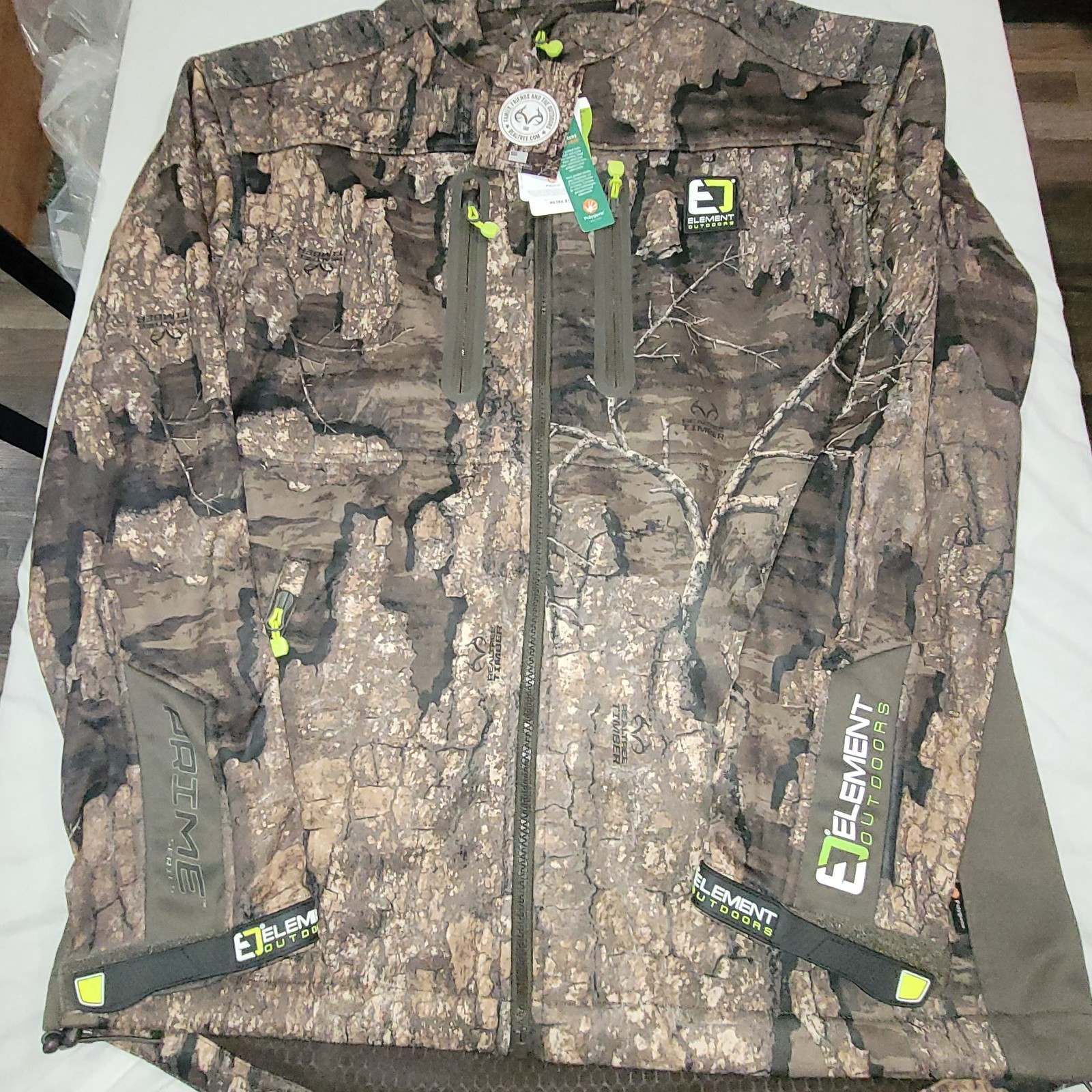 EO Element Outdoors Mens Prime Series Lightweight Jacket Timber Large Camouflage