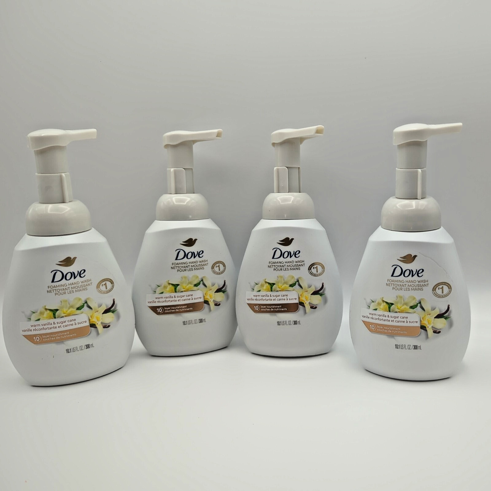 4 PACK--Dove WARM VANILLA & SUGAR CANE Foaming Hand Wash 10.1oz each 4 PACK--Dove WARM VANILLA & SUGAR CANE Foaming Hand Wash 10.1oz each