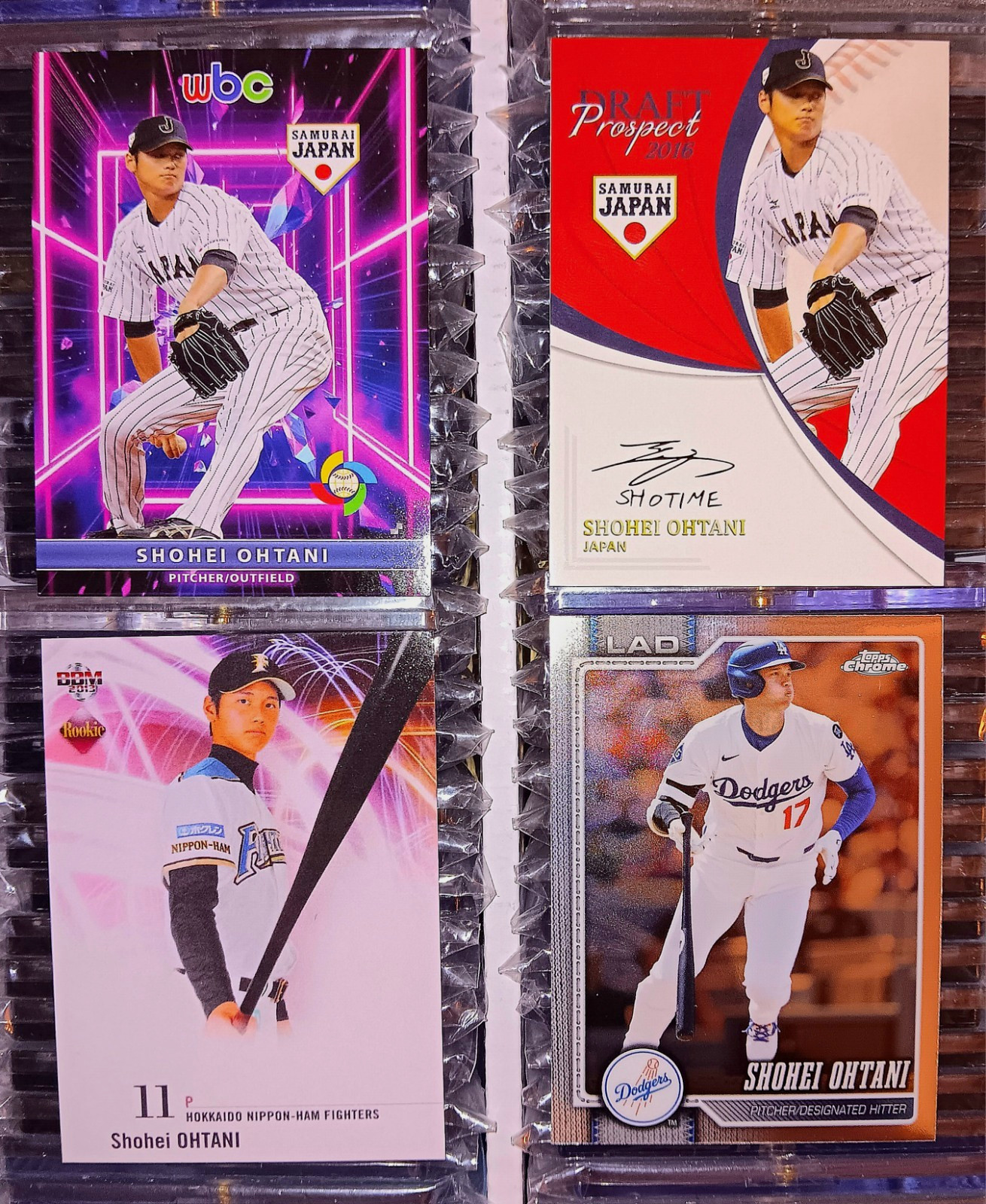 Topps Shohei Ohtani 4 Card Lot 2016 Chrome Samurai Japan WBC #11 Prospect Topps Shohei Ohtani 4 Card Lot 2016 Chrome Samurai Japan WBC #11 Prospect