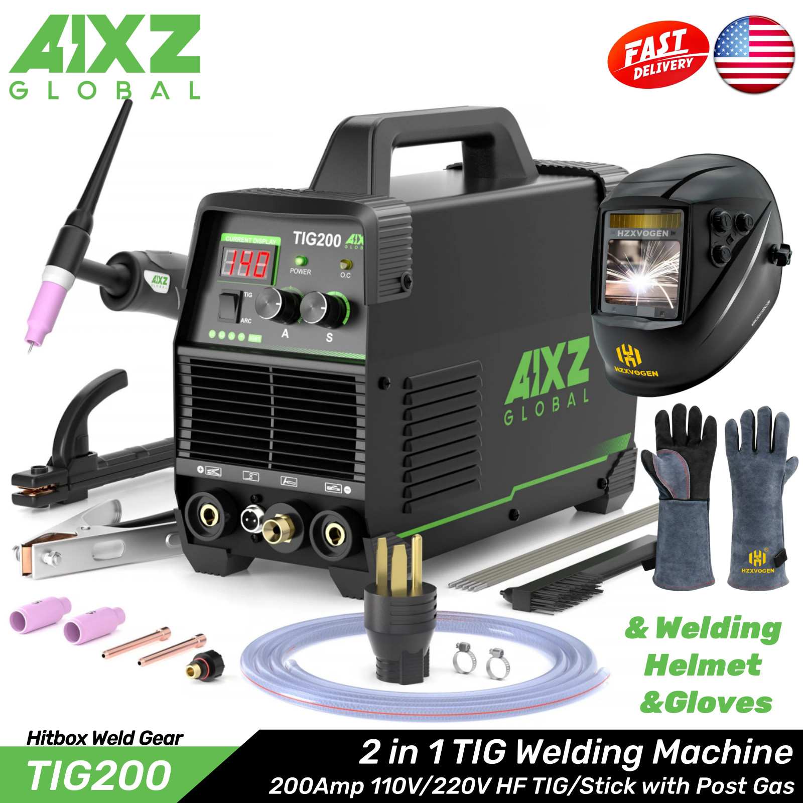 2-in-1 Hot Start Stick Welder HF TIG Welder With Post Gas Function IGBT Inverter