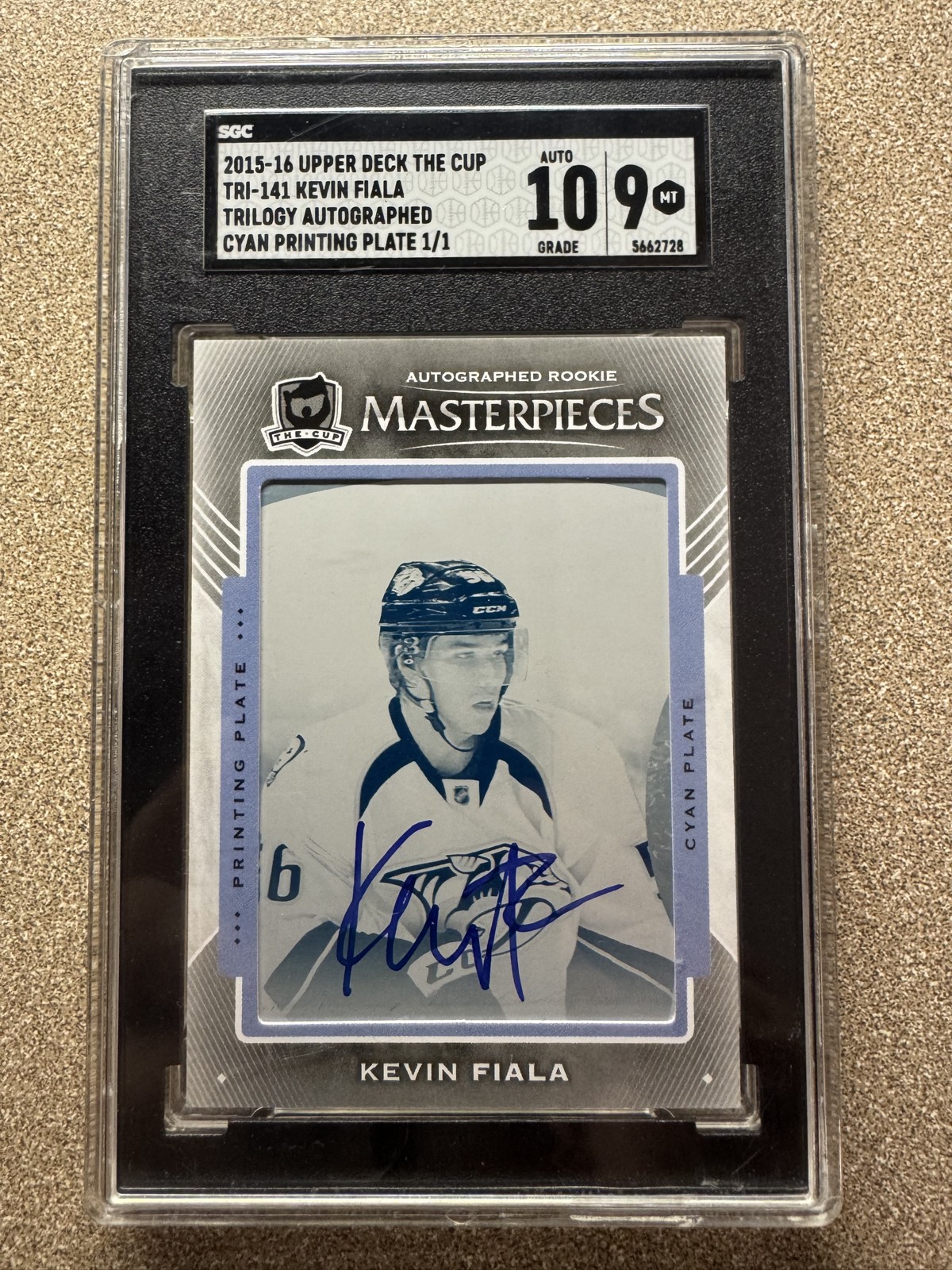 2015-16 Upper Dec The Cup Kevin Fiala Trilogy Auto printing plate 1/1 🔥 🏒 🔥 2015-16 Upper Dec The Cup Kevin Fiala Trilogy Auto printing plate 1/1 🔥 🏒 🔥