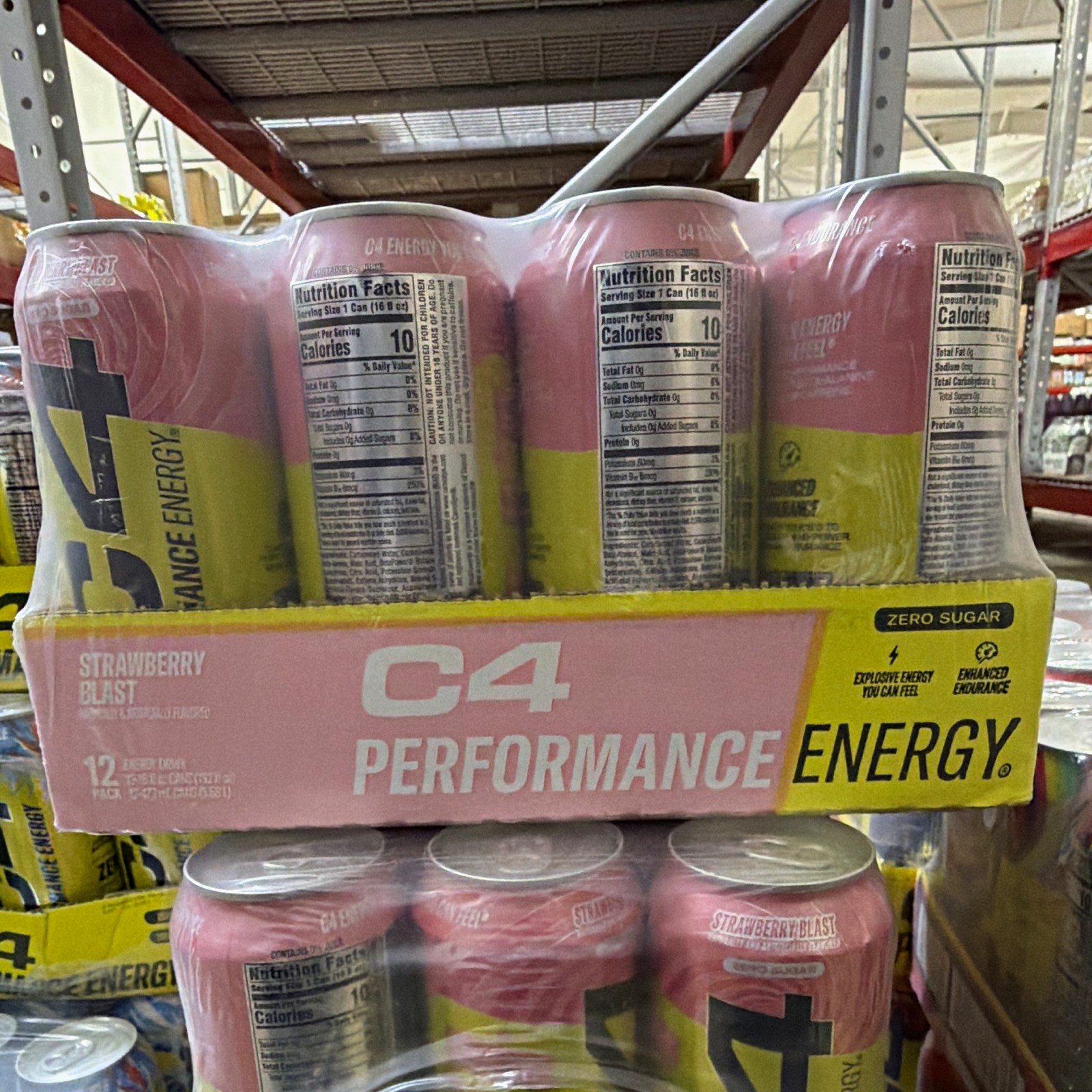 C4 Performance Energy Drink Strawberry Blast Zero Sugar 200mg Caffeine 12 Pack C4 Performance Energy Drink Strawberry Blast Zero Sugar 200mg Caffeine 12 Pack