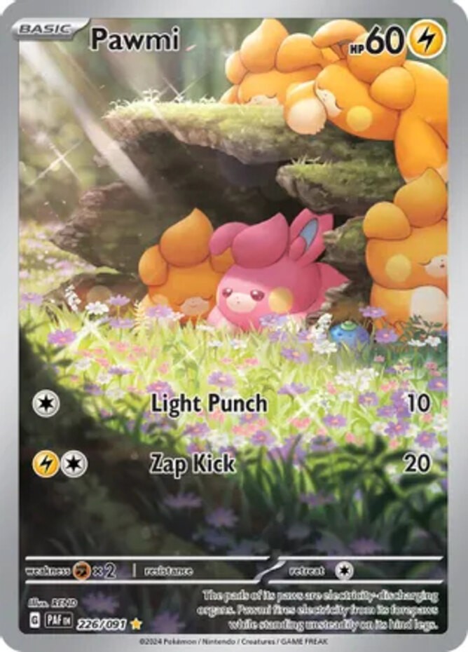Pawmi - 226/091 - Illustration Rare Pokemon Lightly Played Paldean Fates