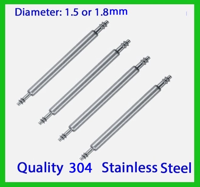 4 x Watch Spring Bar for Watchband 304 Stainless Steel -Diameter 1.5mm or 1.8mm 4 x Watch Spring Bar for Watchband 304 Stainless Steel -Diameter 1.5mm or 1.8mm