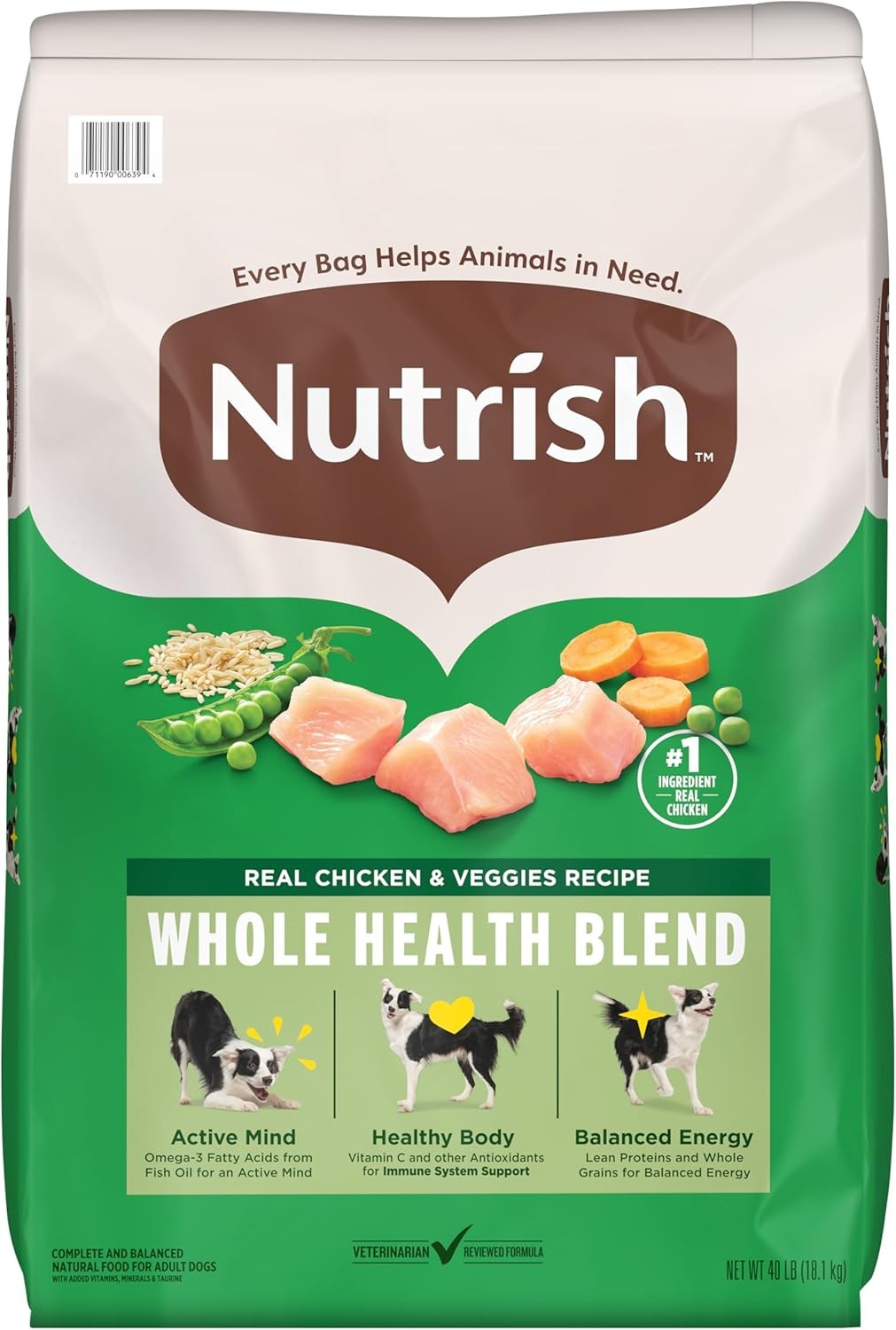 Rachael Ray Nutrish Chicken and Veggies Recipe Dry Dog Food - 40lbs