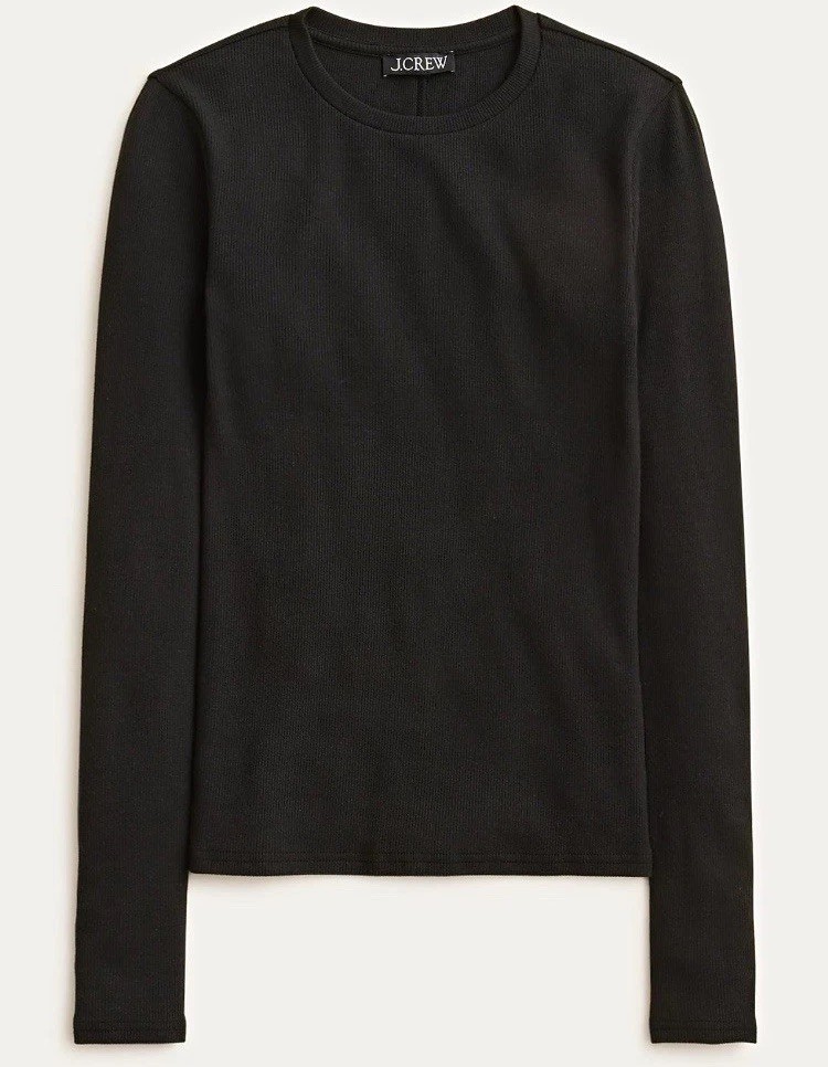 NWT J Crew Perfect rib long-sleeve T-shirt (Black) Size M NWT J Crew Perfect rib long-sleeve T-shirt (Black) Size M