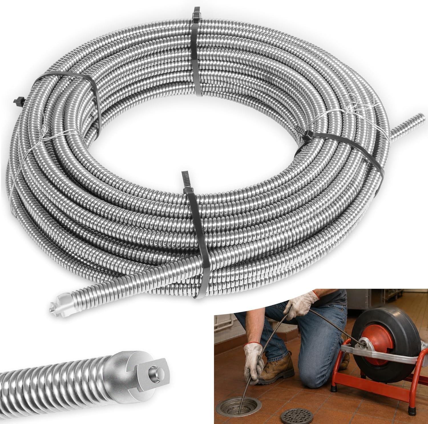37847 C-32 Inner Core Cable for RIDGID K-3800 K-375 Drain Machines, 75 FT 37847 C-32 Inner Core Cable for RIDGID K-3800 K-375 Drain Machines, 75 FT