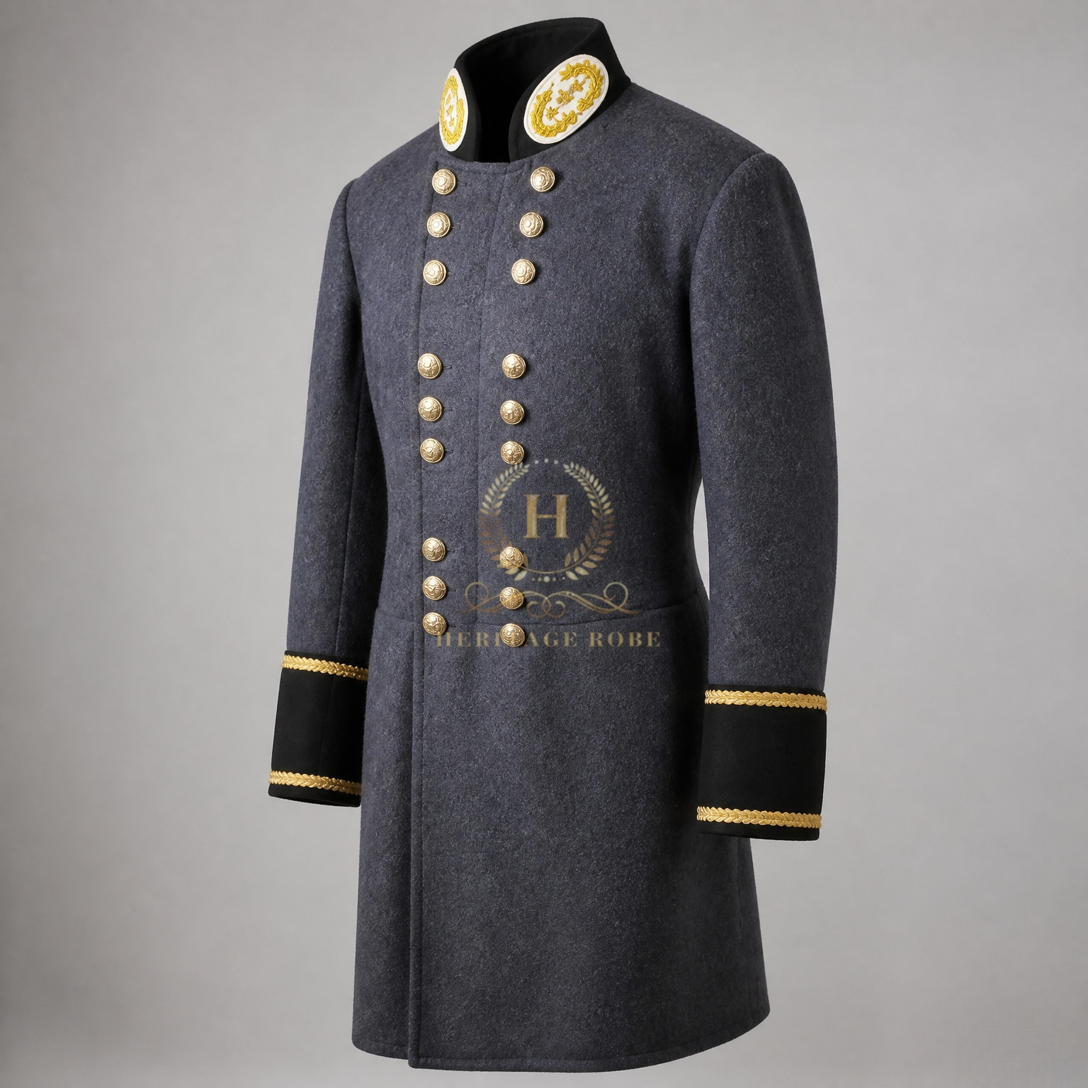 US Civil War Repro Confederate Staff Officer Frock Coat Gold Patch All Sizes