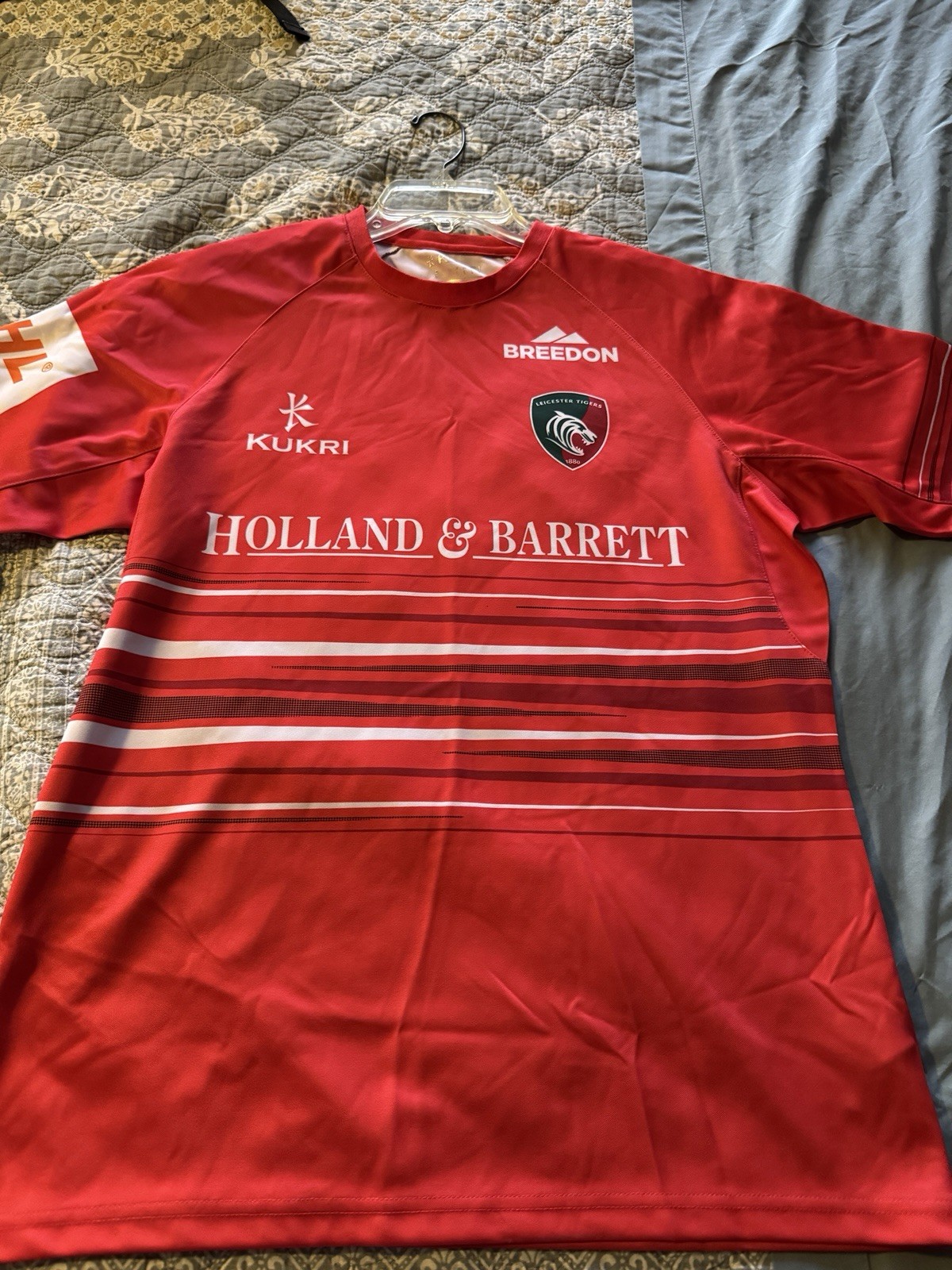 Leicester Tigers Rugby Union Jersey (Home Kit) Made by Kukri Size Large Men\'s Leicester Tigers Rugby Union Jersey (Home Kit) Made by Kukri Size Large Men\'s