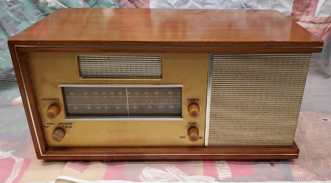 MCM Vintage MAGNAVOX FM Model 16-1 tube AM/FM RADIO 1950s WORKS SEE VIDEO
