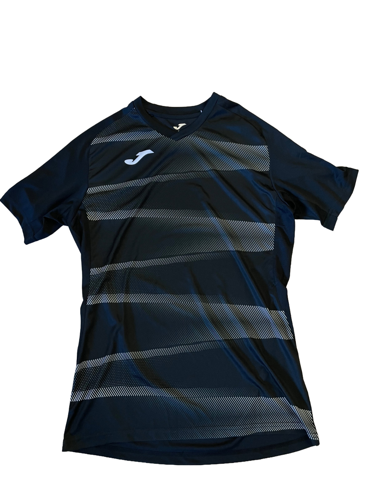 Joma Black Short Sleeve Graphic Athletic Soccer Jersey Shirt Futbol NWT