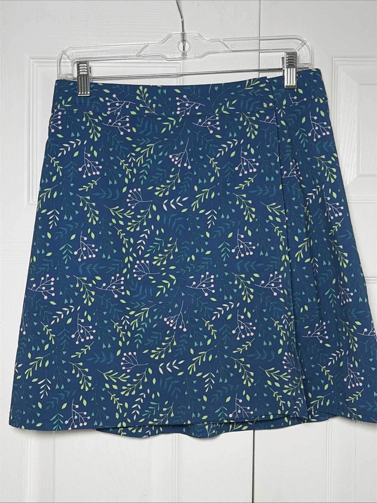 RipSkirt Hawaii Wrap Skirt Womens Size S Blue Floral Botanical Active Beach