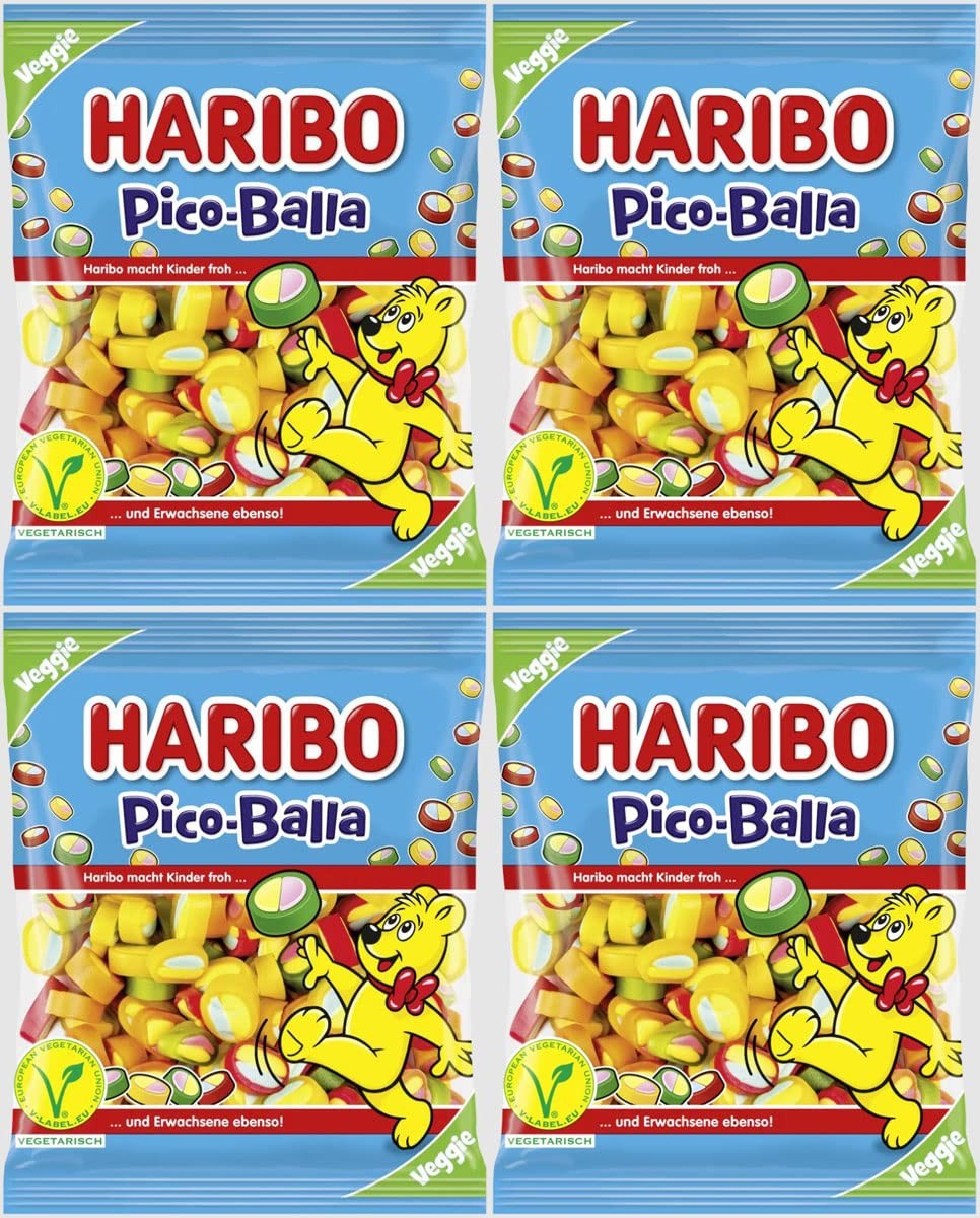 Haribo Pico Balla Gummy Candy Fruity Flavors 4 Pack 640g Imported from Germany Haribo Pico Balla Gummy Candy Fruity Flavors 4 Pack 640g Imported from Germany