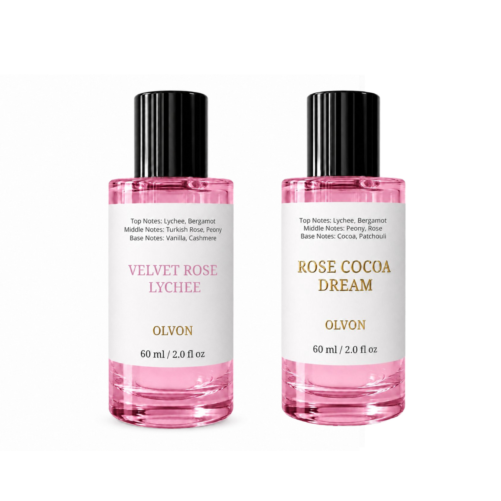 THE PRETTY PINK DUO  Velvet Rose Lychee + Rose Cocoa Dream 2 × 60 ml