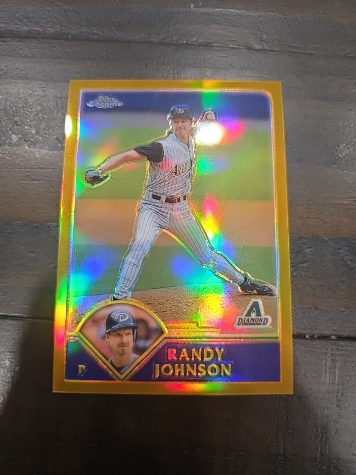 2003 Topps Chrome Randy Johnson Gold Refractor 168/449 #230 2003 Topps Chrome Randy Johnson Gold Refractor 168/449 #230