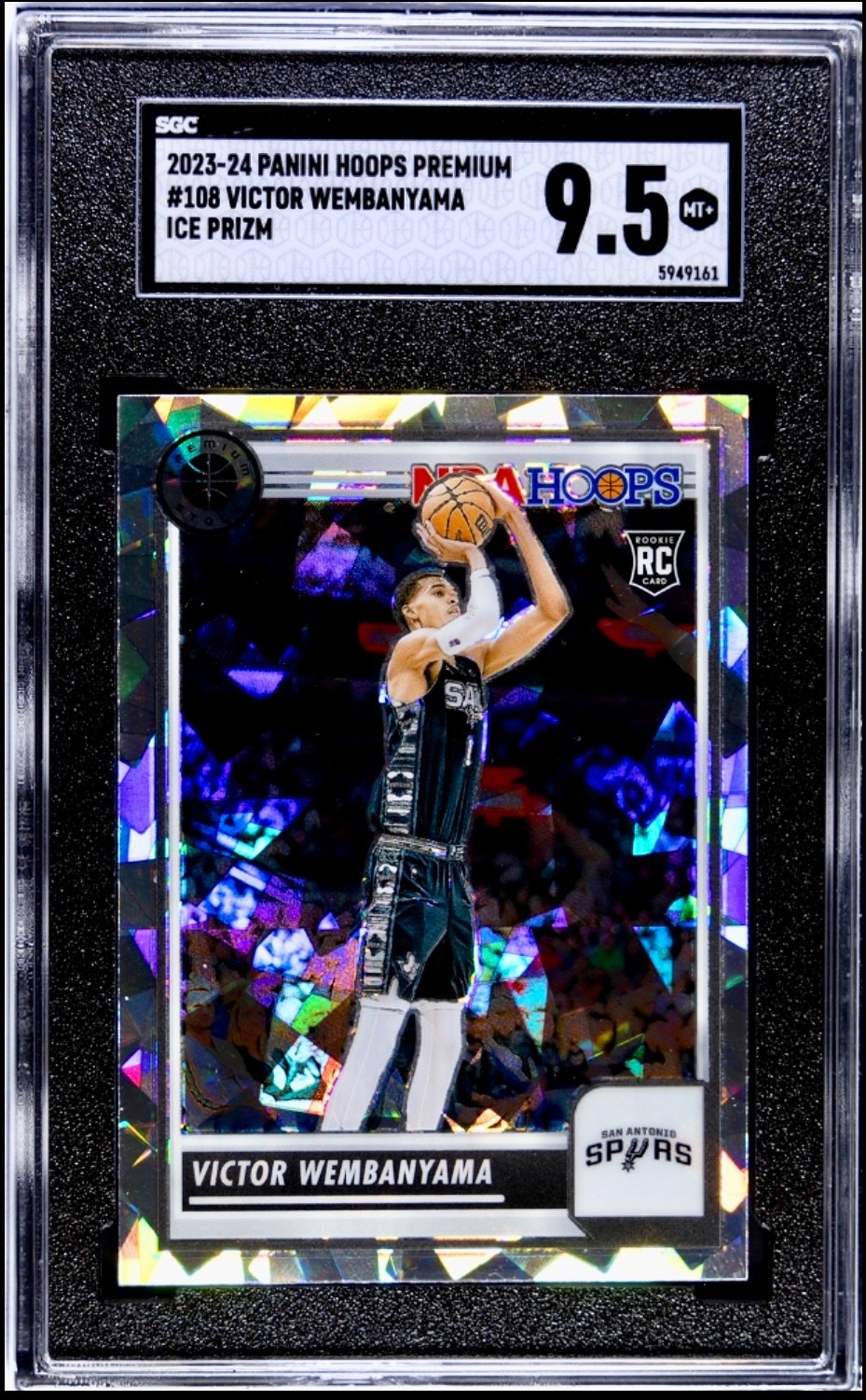 2023-24 Panini Nba Hoops Premium Stock - Victor Wembanyama #108 Ice Prizm (RC) 2023-24 Panini Nba Hoops Premium Stock - Victor Wembanyama #108 Ice Prizm (RC)