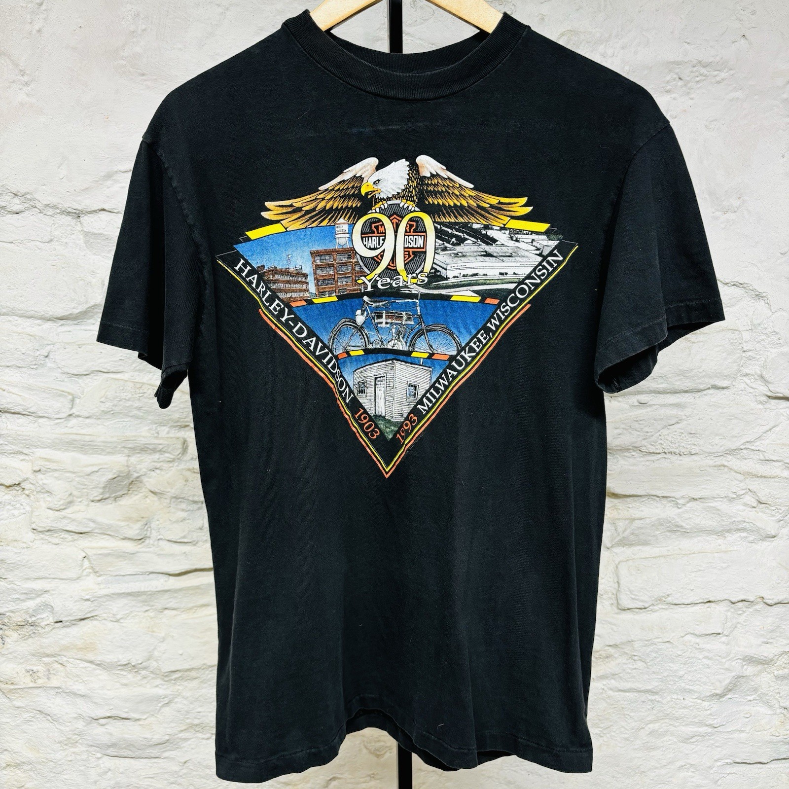 Harley-Davidson 90 years 1993 Vintage 90s T-Shirt Longview TX Biker Motorcycle Harley-Davidson 90 years 1993 Vintage 90s T-Shirt Longview TX Biker Motorcycle