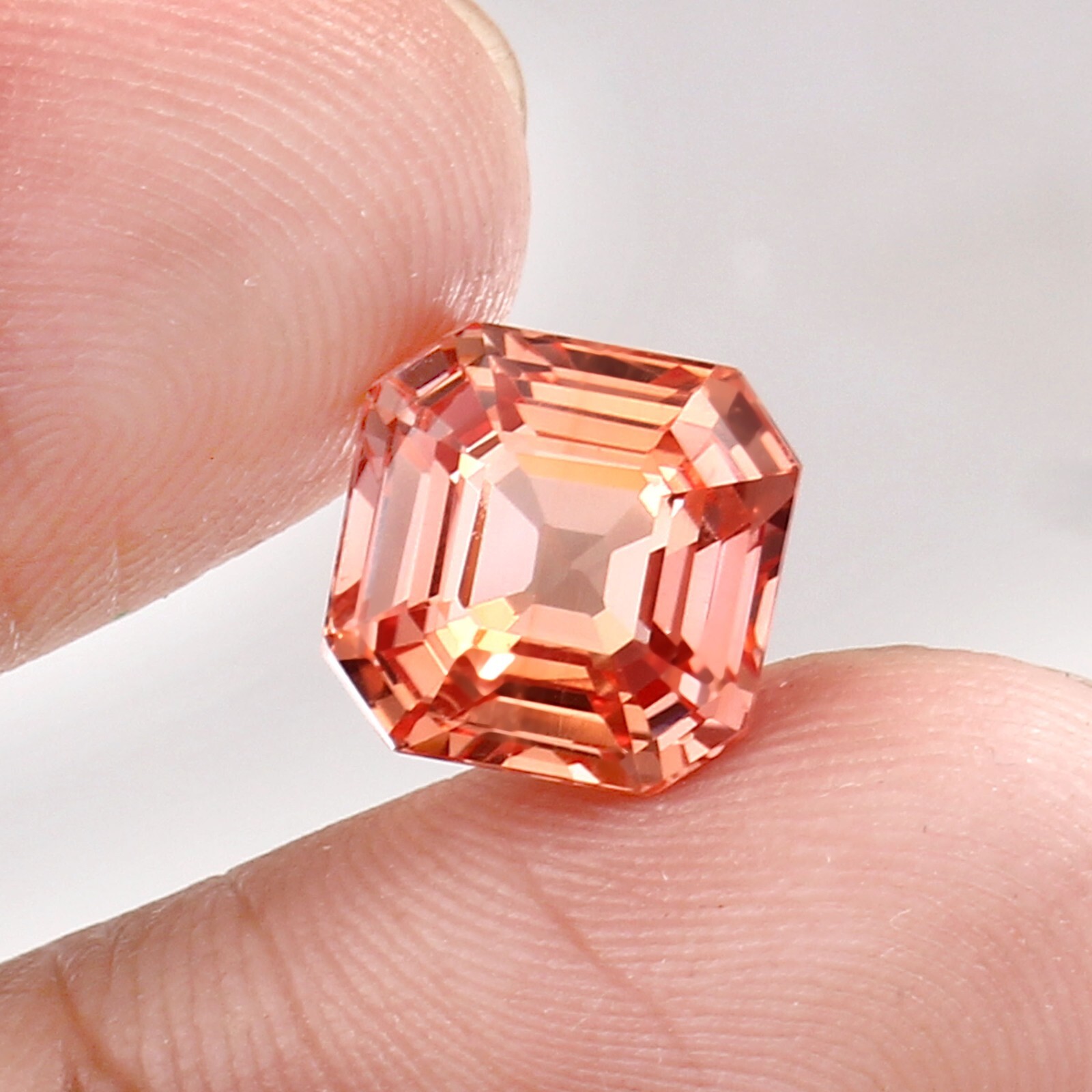 AAA 10x10 MM Natural Ceylon Padparadscha Sapphire Asscher Cut Loose Gemstone