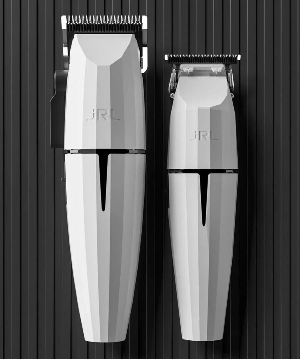 JRL White Ghost Hair Clipper & Trimmer SET - Onyx with Docks - BRAND NEW