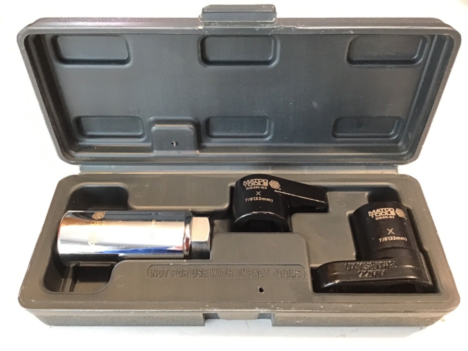Matco Tools SS3K 3 Piece Oxygen Sensor Socket Set in Snap Latch Case NEW