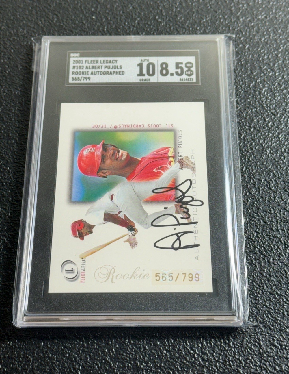 2001 Fleer Legacy - Rookie Albert Pujols #102 Autograph  (AU, RC) Cardinals