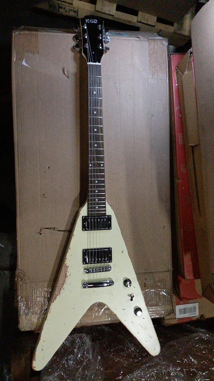 Used KGD Vintage Cream Electric Guitar HH, Used KGD Vintage Cream Electric Guitar HH,