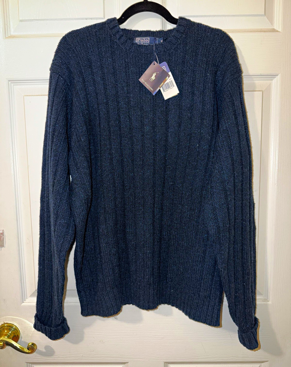 Vintage NWT Polo by Ralph Lauren Lambswool Silk Ribbed Crewneck Sweater XL Vintage NWT Polo by Ralph Lauren Lambswool Silk Ribbed Crewneck Sweater XL