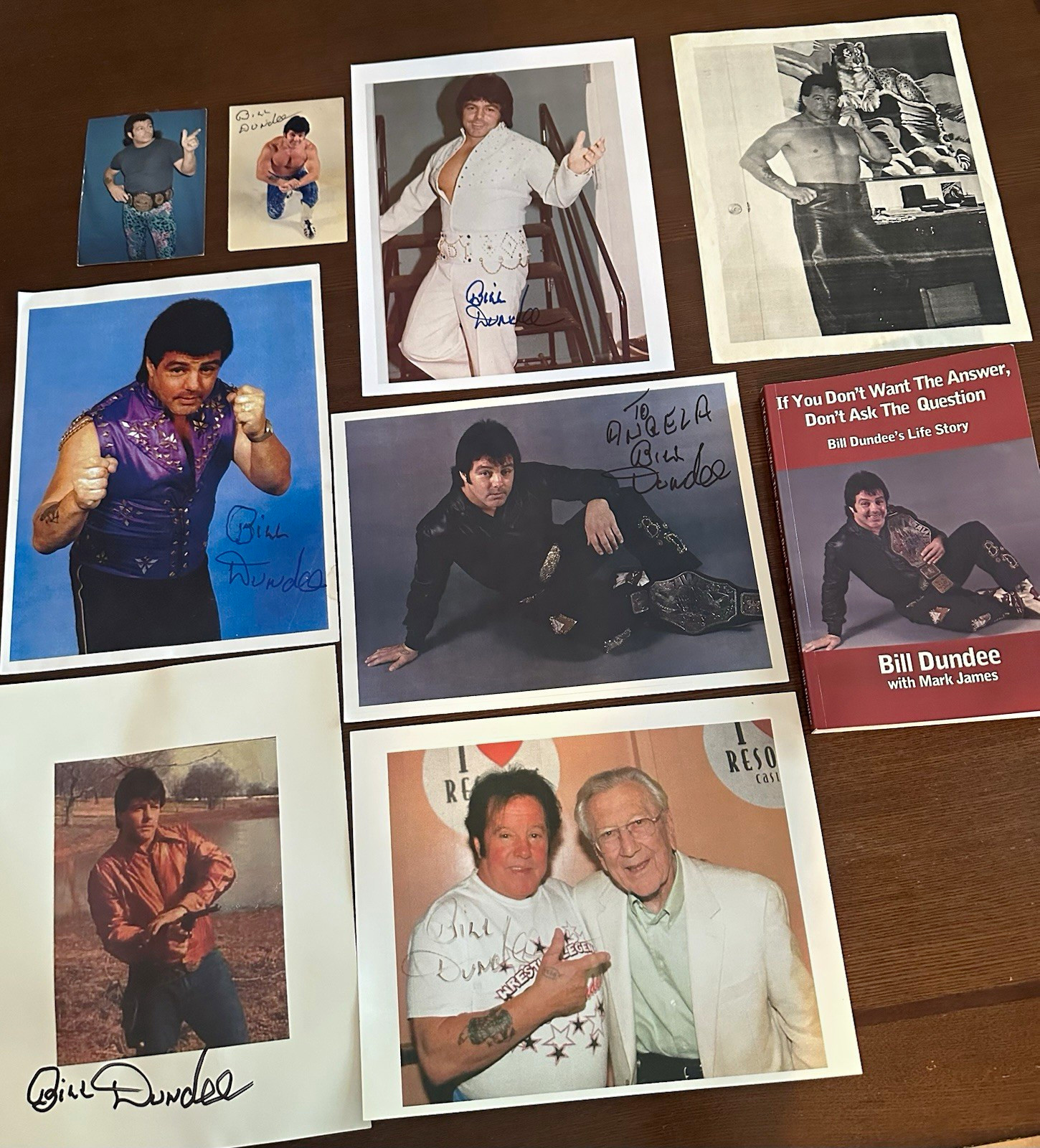 Bill Dundee Signed Photos & Autographed Book. All are signed except 1 print. Bill Dundee Signed Photos & Autographed Book. All are signed except 1 print.