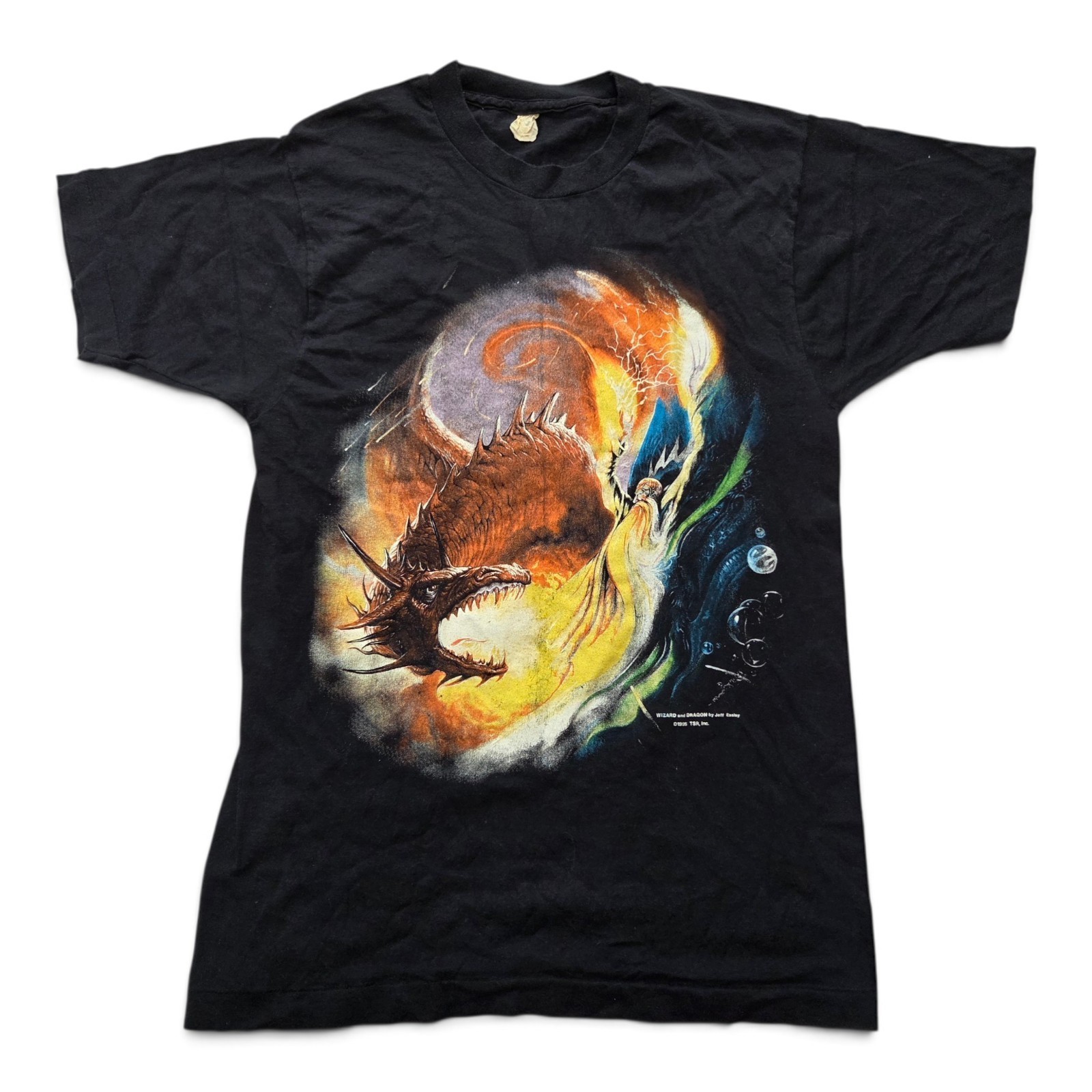Vintage 1995 Dungeons and Dragons Wizard and Dragon Jeff Easly T Shirt (19 x 29) Vintage 1995 Dungeons and Dragons Wizard and Dragon Jeff Easly T Shirt (19 x 29)