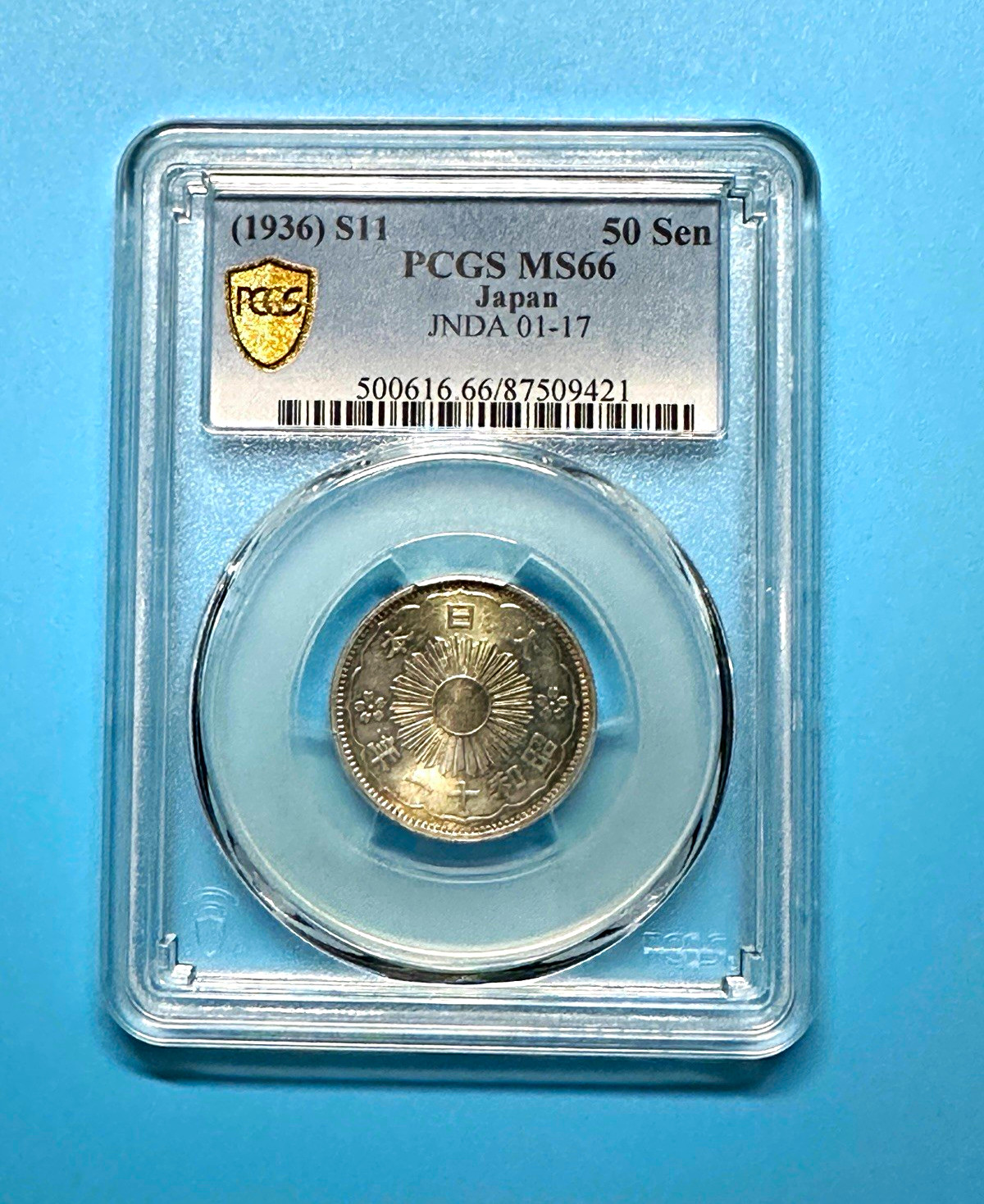 1936 Japan 50 Sen Silver PCGS MS66 JNDA 01-17 Multicolor Toning 66 Higher