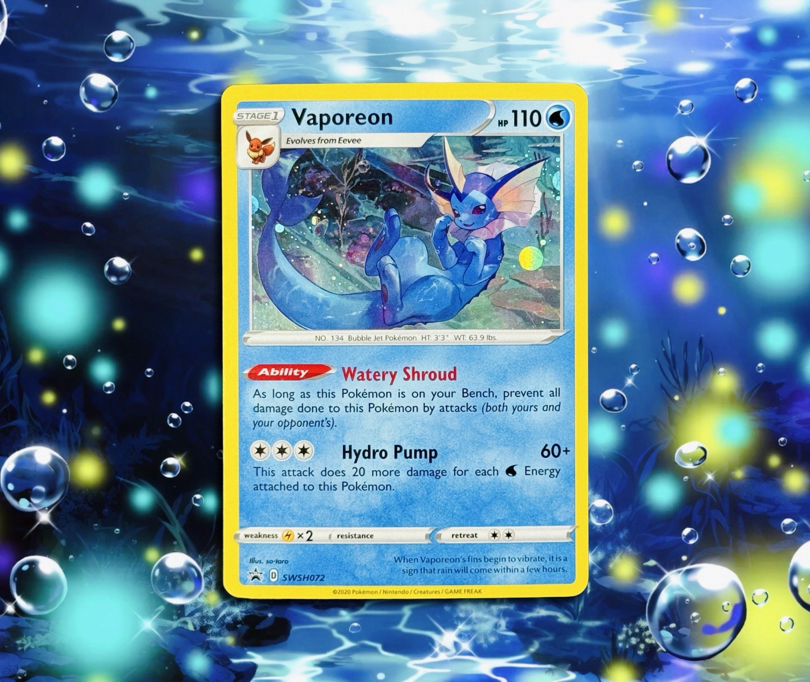 Pokémon TCG - Vaporeon SWSH072 Cosmos Holo Sword & Shield Promo | NM Pokémon TCG - Vaporeon SWSH072 Cosmos Holo Sword & Shield Promo | NM
