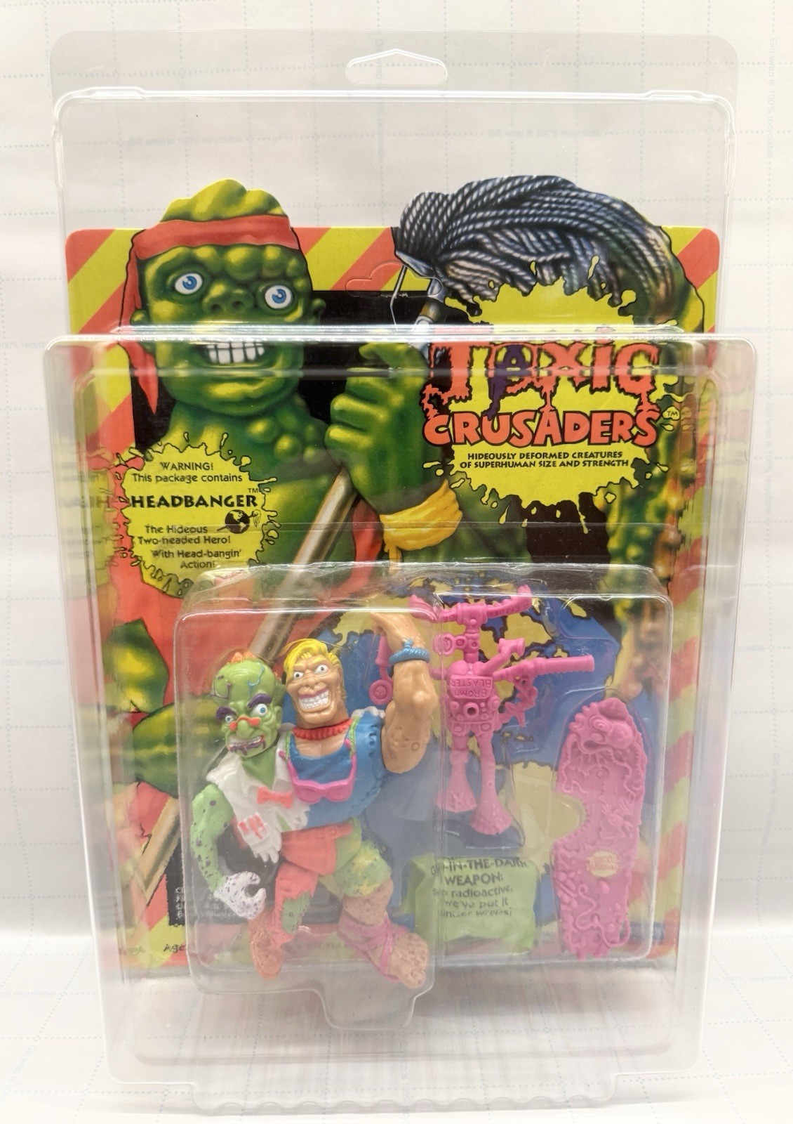 Vintage 1991 Toxic Crusaders Headbanger Figure Playmates Factory Sealed w/ Case Vintage 1991 Toxic Crusaders Headbanger Figure Playmates Factory Sealed w/ Case