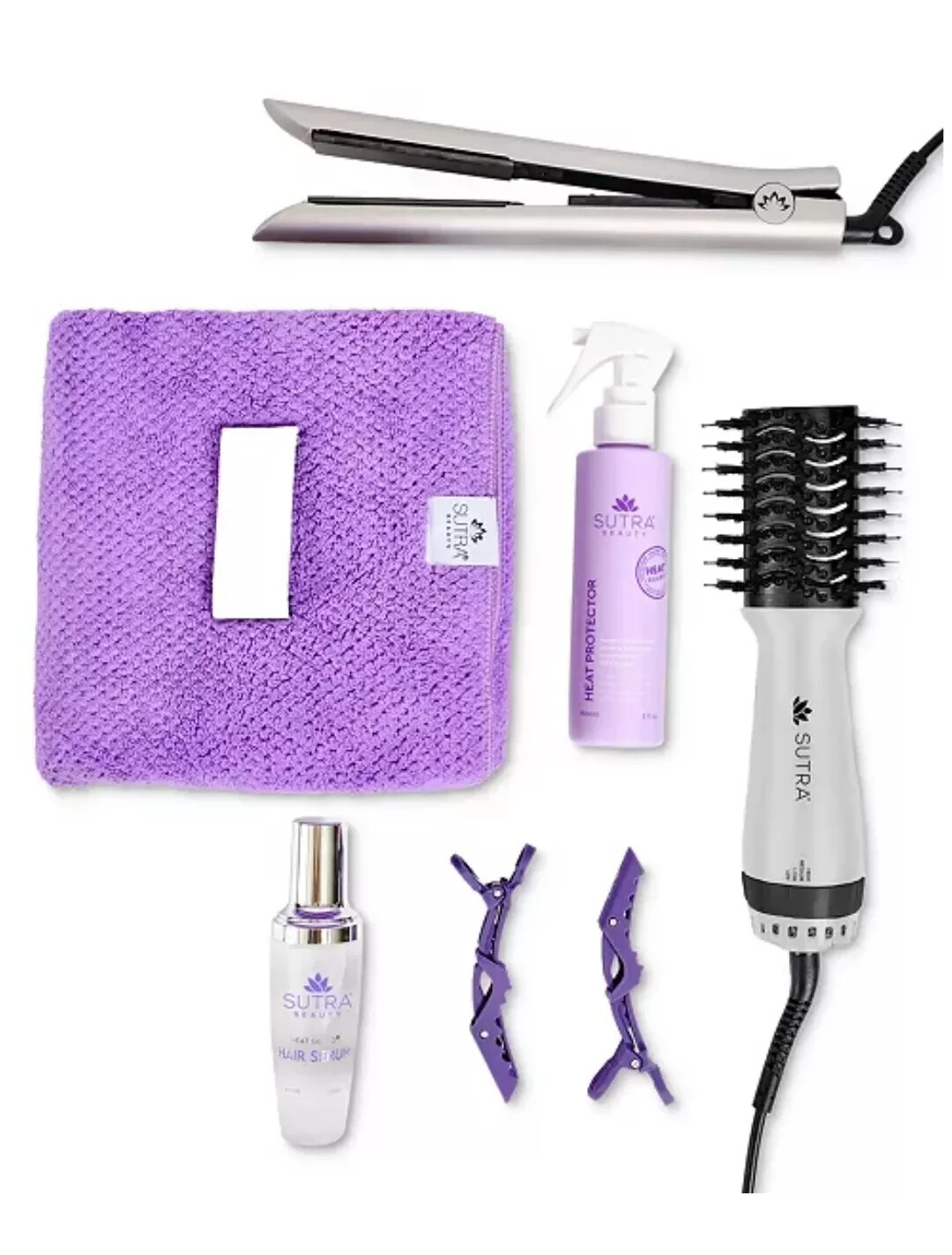 Sutra Limited Edition 7 Pc Styler Bundle Set Blowout Brush Flat Iron Serum Towel Sutra Limited Edition 7 Pc Styler Bundle Set Blowout Brush Flat Iron Serum Towel