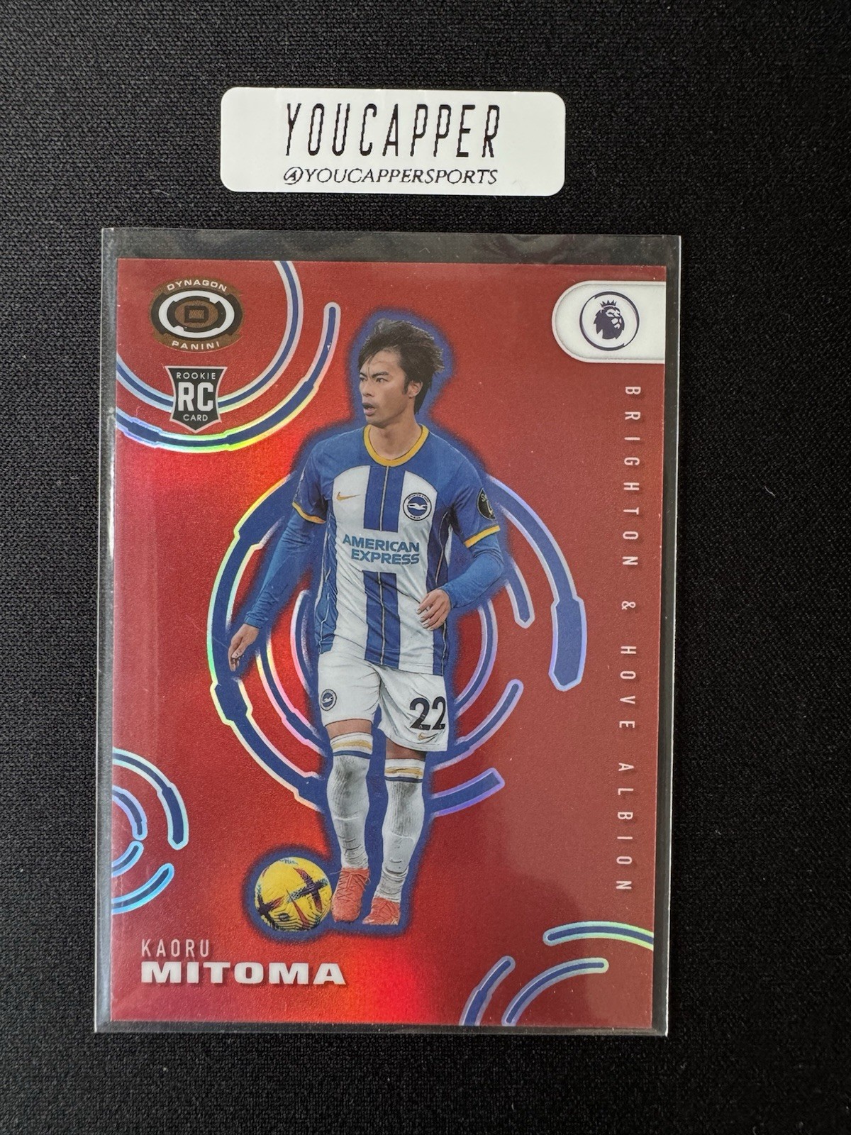 2022-23 Panini Chronicles - Premier League Dynagon Kaoru Mitoma #266 Red /99 RC