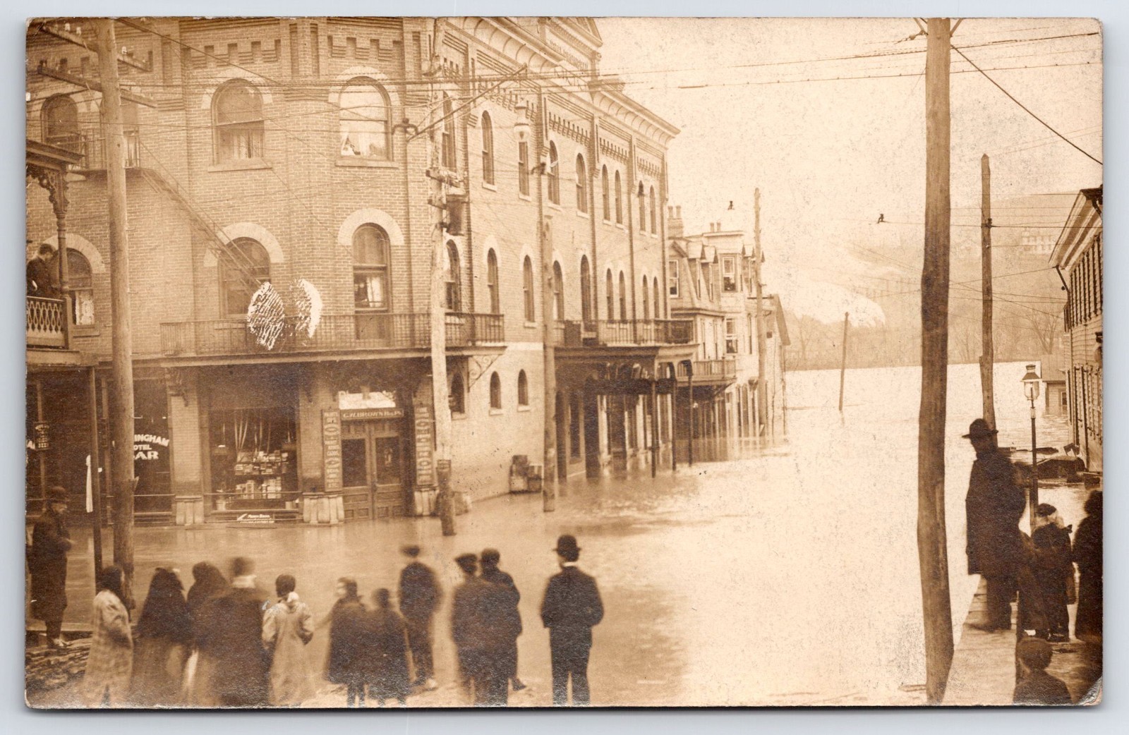c.1907 RPPC Flooded City Streets Disaster Real Photo Postcard c.1907 RPPC Flooded City Streets Disaster Real Photo Postcard