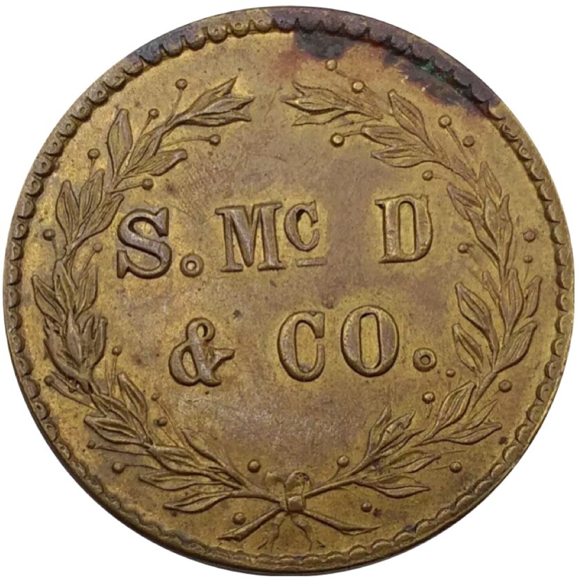 (1850's) Memphis TN 42b Drayage Check S McD & Co Merchant Token Rare (1850's) Memphis TN 42b Drayage Check S McD & Co Merchant Token Rare