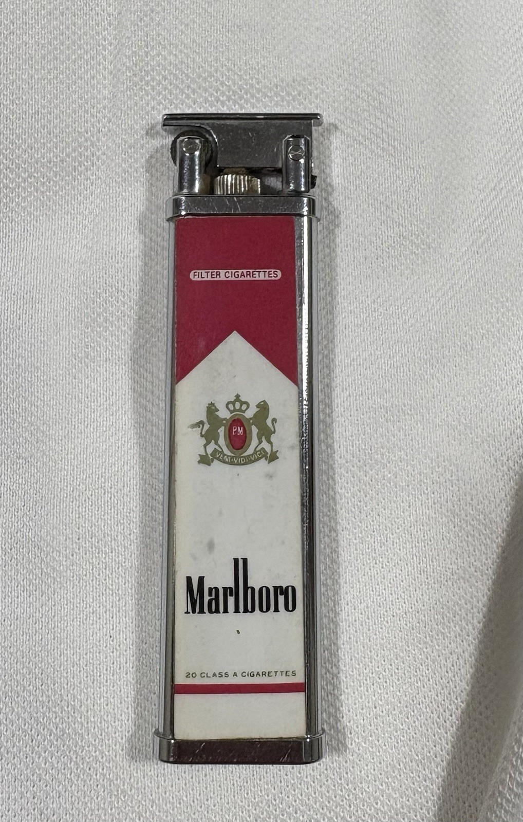Marlboro Collectible Lighter Red White Gold Cigarette Memorabilia Rare Design