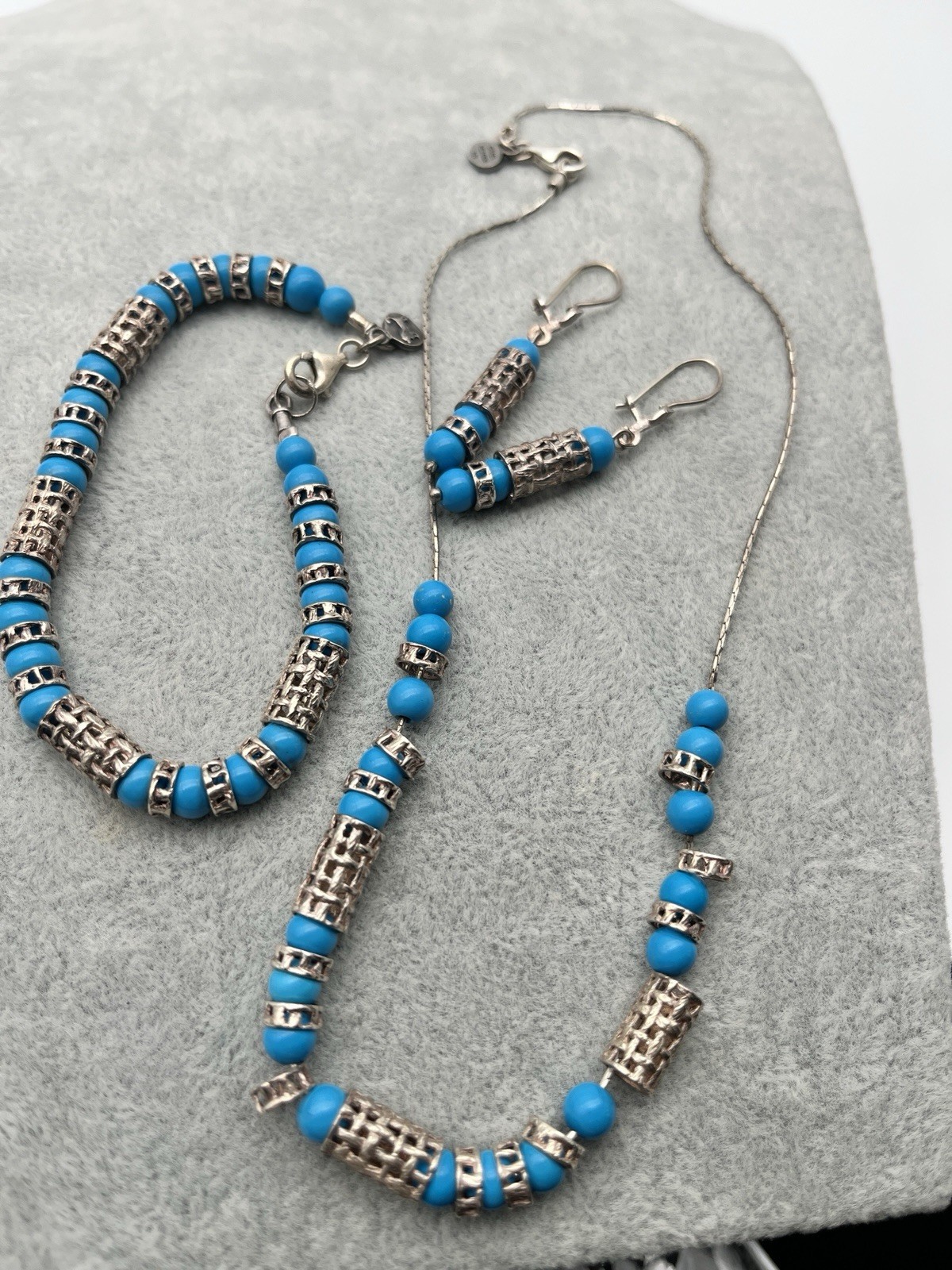 RARE Vintage Megiddo Israeli 925 Jewelry Set Necklace Earrings Bracelet Matching RARE Vintage Megiddo Israeli 925 Jewelry Set Necklace Earrings Bracelet Matching