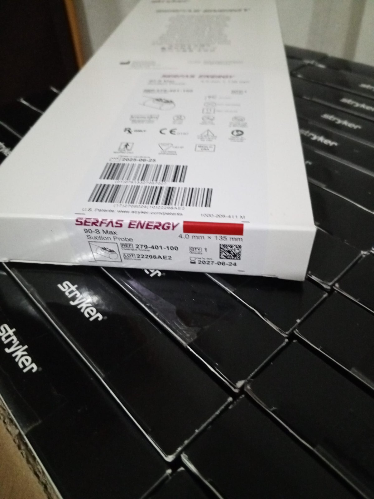 Stryker SERFAS Energy 90S Max Suction Probe 4.0mm x 135mm REF 279-401-100 Steril