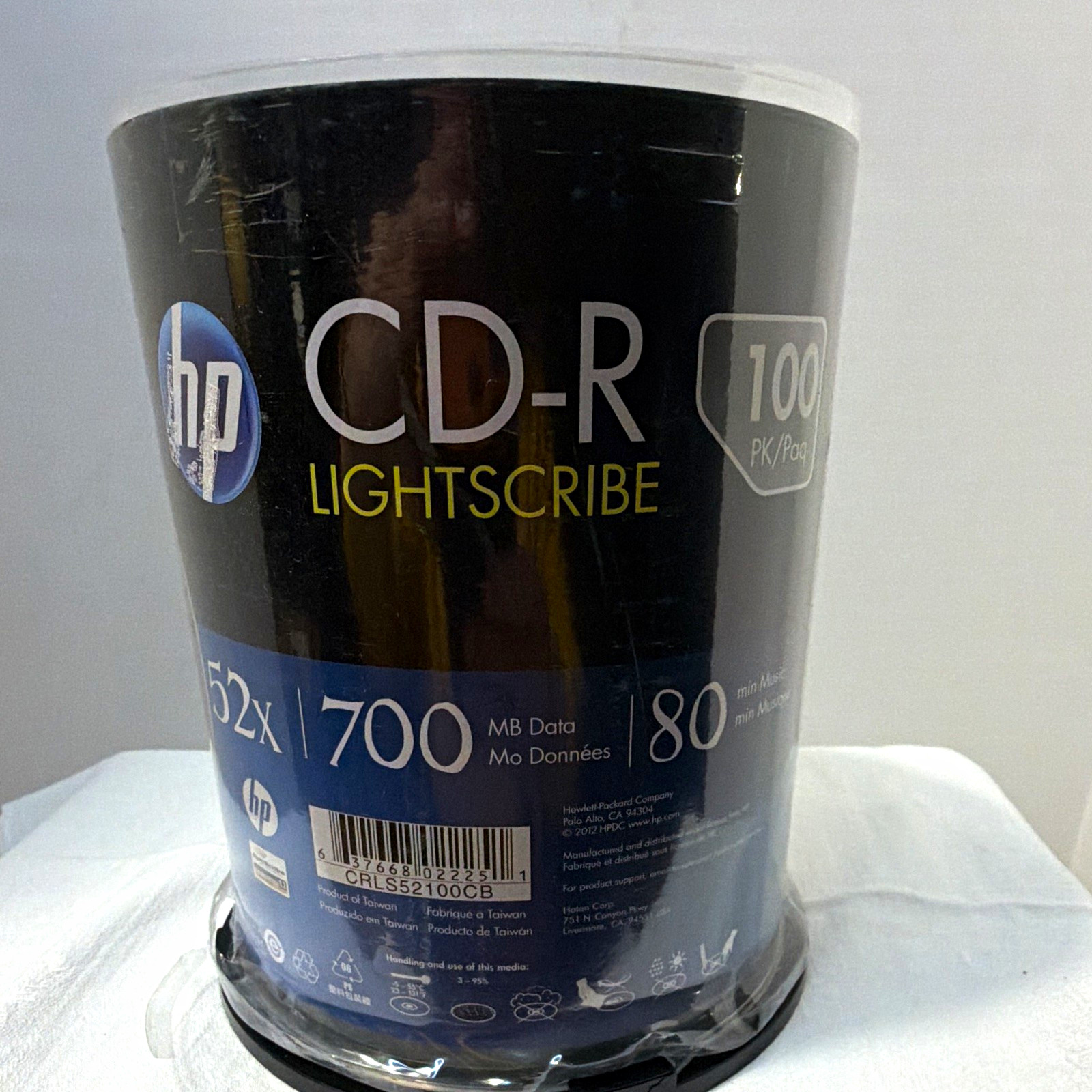 HP LightScribe CD-R 100 Pack Blank Discs 52X 700MB 80 Min Vintage Media Unused