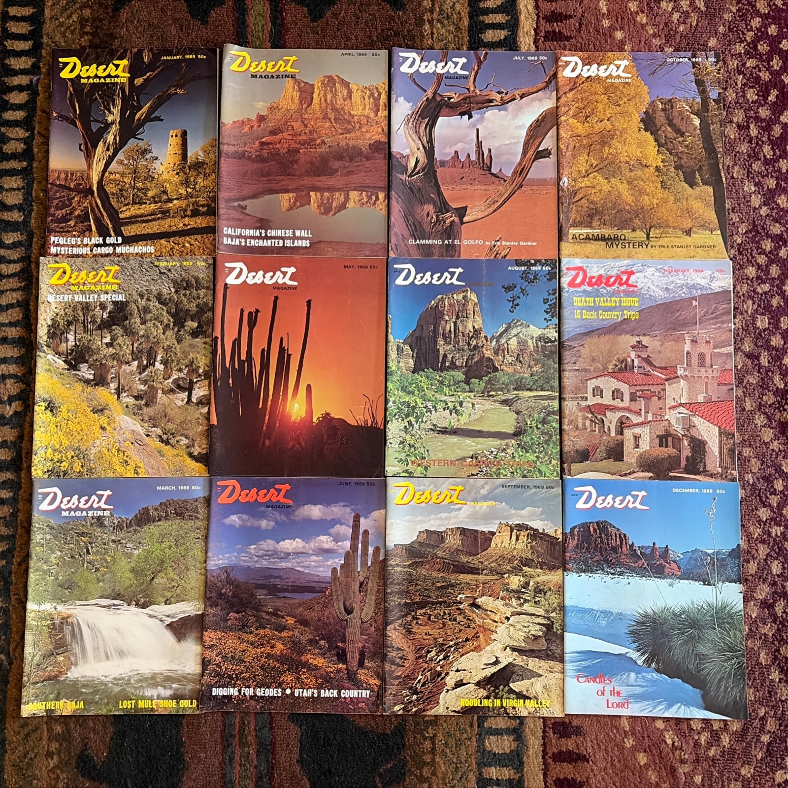Desert Magazine 1969 Complete Year 12 Issues Lot. Very Good Condition Desert Magazine 1969 Complete Year 12 Issues Lot. Very Good Condition