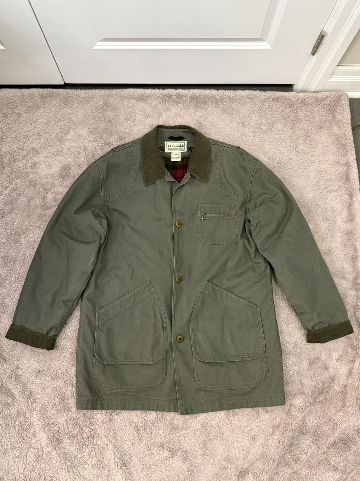 Vintage L.L. Bean Original Field Coat / Barn Jacket - Olive Green (L Tall)