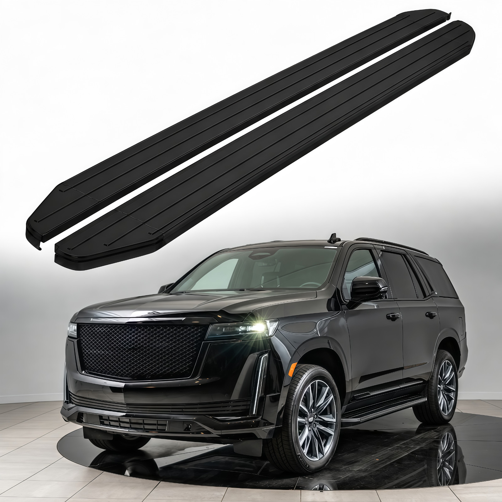 2PCS Running Boards Side Steps Nerf Bars Fits For Cadillac Escalade 2021-2027
