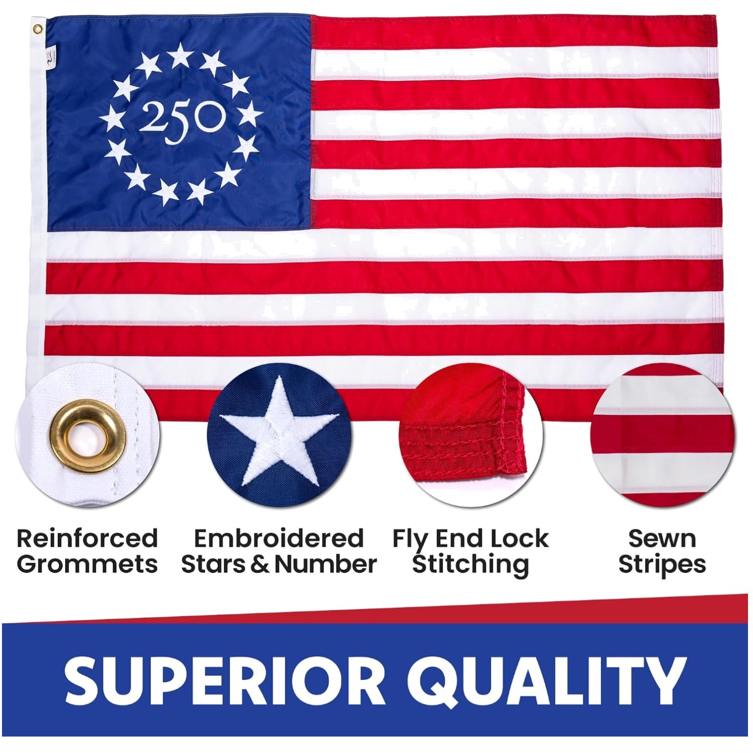 Patriotic Betsy Ross 1776 Flag 3x5 Limited Edition