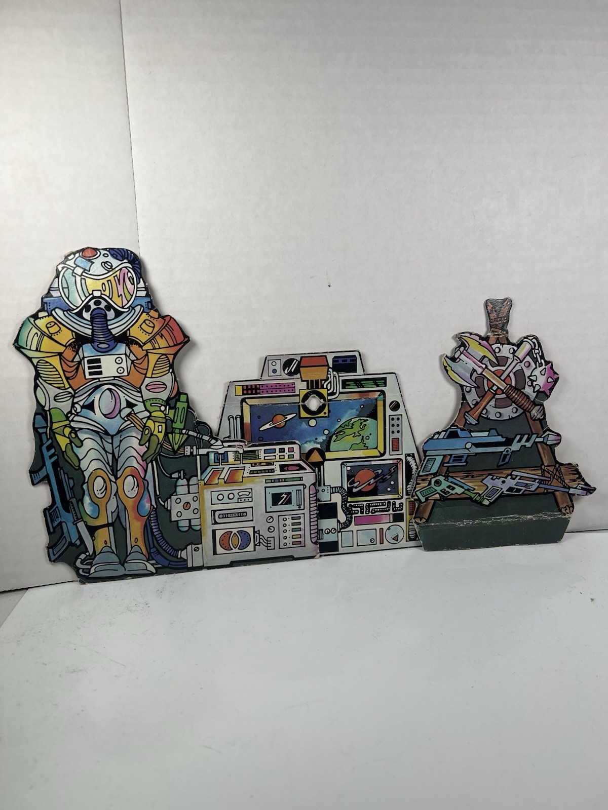 Vintage 1981 MOTU He Man Castle Grayskull Robot Console & Rack Cardboard Cutouts Vintage 1981 MOTU He Man Castle Grayskull Robot Console & Rack Cardboard Cutouts