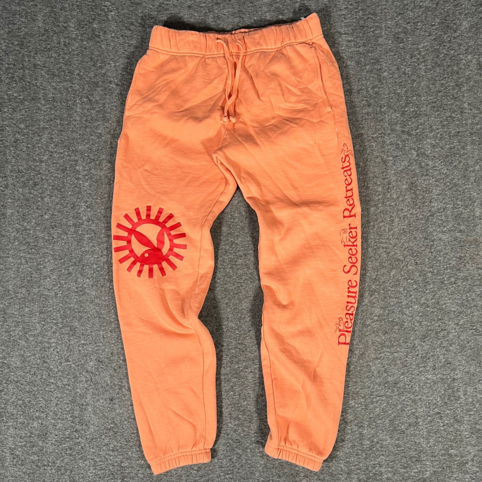 Playboy x PacSun Pleasure Seeker Retreats Sweatpants Orange Mens Small Joggers Playboy x PacSun Pleasure Seeker Retreats Sweatpants Orange Mens Small Joggers