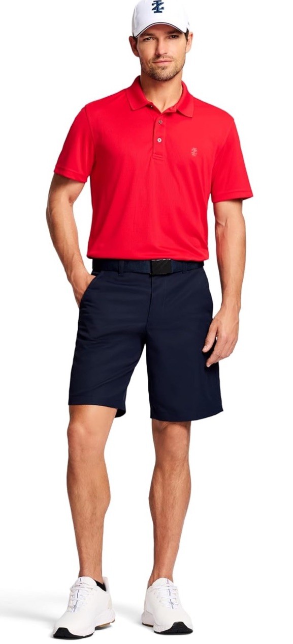 IZOD Men’s 9.5” Micro Poly Golf Shorts Classic Fit Midnight Navy 40 NWT